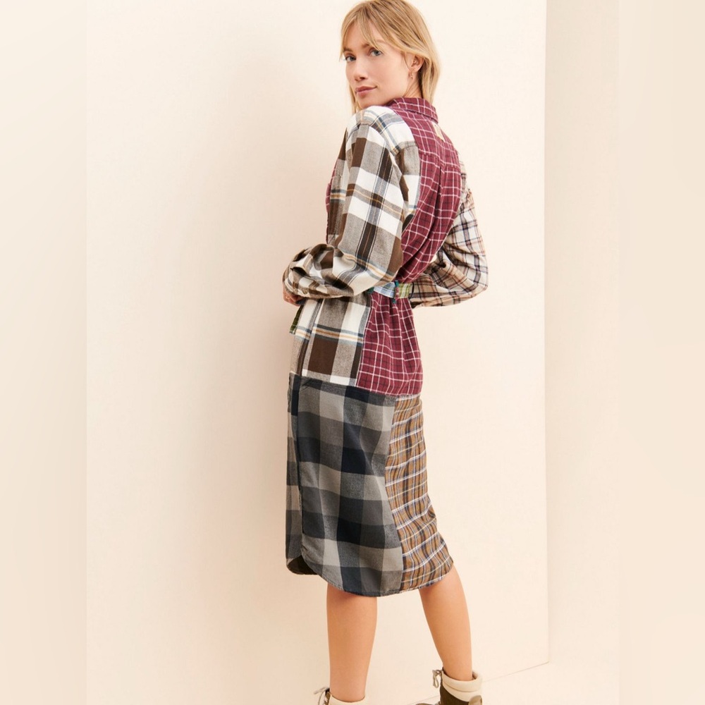 Colorful Plaid Patchwork Dress